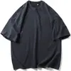 Camiseta Lavada Antigua Batik Pesado 320g Holgada Casual Color Sólido Manga Corta Retro Americano Media Manga Hombres y Mujeres