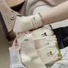 Meias Femininas Slouch Sem Bordado, Laço Versátil Estilo College, Borda Franzida, Absorventes de Suor, Fofas, Respiráveis, Meias de Cano Médio