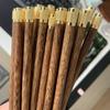 Juego de Palillos de Madera de Sándalo Rojo y Madera de Ala de Pollo con Malla Sin Pintura Sin Cera para Hogar Hotel Palillos Roscados con Cabeza de Metal y Logo Grabado