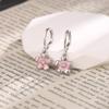 Brinco de Flor de Sorvete com Flash de Diamante Estilo Japonês e Coreano Brincos Frescos de Flor de Cerejeira Rosa Brincos de Flor Fofa de Cinco Pétalas Estilo Rede