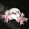 Set de pinzas para pezones de collar SM accesorios, juguete sexual de restricción de orejas de gato de cuero brillante, pinza para pezones con cadena de perlas y diamantes rosas productos eróticos