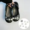 Compatible con Crocs Cadena Dorada con Purpurina Lujo Ligero Pedrería Accesorios DIY Flores para Zapatos Decoración de Girasol Hebillas para Zapatos Mayoreo