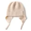Gorro de punto de cachemira engrosado para otoño e invierno 2026, gorro casual de moda, gorro para niños que protege los oídos, turbante de cachemira de color liso para proteger los oídos y abrigar