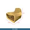 Sofá de Rattan Criativo para Exterior Single Lazer Varanda Conjunto de Três Peças Pousada Pátio Simples Proteção Solar Impermeável Cadeira de Rattan Mesa de Centro