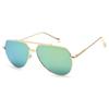 Gafas de moda europeas y americanas, gafas de sol de metal con película de color, lentes reflectantes, protección UV KB-2021