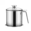 Olla de Aceite de Acero Inoxidable 304 para Uso Doméstico con Filtro, Contenedor de Almacenamiento de Aceite con Tapa, Olla Filtro de Aceite de Cocina 1