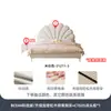 Cama de Pétalos Color Crema Estilo Francés Tongyute para Dormitorio Principal de Niñas, Cama de Tela Moderna Minimalista de Lujo Ligero Estilo Ins Celebridad de Internet