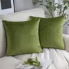 Almohada de Terciopelo Amazon Color Sólido Sala de Estar Lujo Ligero Cuadrada Funda de Almohada Cubierta de Cojín Mesita de Noche Bolsa Suave Almohada