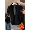 Capa interior con forro polar, sudadera de forro polar para mujer, forro de chaqueta de plumón de invierno, prenda exterior, esencial para el uniforme escolar, top cálido y grueso con forro polar