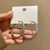 Brincos de Argola Prateados de Luxo Leve Estilo Coreano Simples Exagerados Grandes Redondos Estilo Frio Brincos Personalizados Joias de Orelha de Temperamento