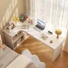 Escritorio de esquina para uso doméstico, escritorio de estudio, escritorio para computadora, escritorio de oficina, tocador de dormitorio, estantería integrada en el escritorio de esquina
