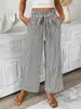 Moda Femenina Europea y Americana Transfronteriza Nueva Primavera/Verano 2026 Sitio Independiente Amazon Pantalones Casuales Elegantes a Rayas de Pierna Recta para Mujer