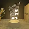Personalizado con Fotos, Luz Nocturna 3D de Té de Limón Hecha a Mano, Luminoso de Respaldo Mercado Nocturno Limón USB Maletero Decoración de Neón