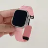 Adequado para AppleWatch789 Pulseira Apple Watch iwatch10 Geração se Silicone Marinho Magnético Dobrável Relógio