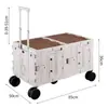 Nuevo Carrito de Camping al Aire Libre Mejorado de Gran Capacidad Portátil Plegable Carrito de Campamento Carrito con Ruedas de Plástico Carrito de Compras