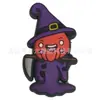 Parches de Halloween de PVC de goma blanda transfronterizos, accesorios de muñeca plana, decoraciones para llaveros, componentes de adorno para bricolaje