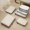 Conjunto de Compressão para Armazenamento de Viagem com 7 Peças para Roupas Sapatos Higiene Pessoal Cosméticos Sacos de Armazenamento Sacos Impermeáveis Armazenamento Portátil