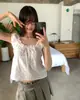 Ins Coreano 2026 Verano Nuevo Producto Estilo Coreano Dulce Encaje Empalmado Algodón Bordado Camisa de Manga Corta para Mujer