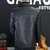 WSH8717A Nueva Chaqueta de Cuero para Hombre con Forro de Felpa, Moderna y Versátil, Estilo Coreano, Casual, Elegante para Otoño e Invierno