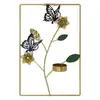 Portavelas tridimensionales de estilo europeo para pared, decoraciones de pared metálicas florales y de mariposas, adornos de pared para el hogar y textiles para el hogar