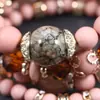 Pulsera de Cristal con Abalorios Estilo Oceánico Transfronterizo Bohemio Original Color Caramelo Colgante de Corazón para Mujer