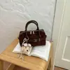 Bolso de Mano Redondo de Felpa Nuevo para Mujer, Bolso Cruzado Lindo de Oso con Colgante, Mini Bolso Almohada Casual, Venta al por Mayor
