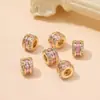 Set de Preservación del Color para Bolsas de Oro de 18K Accesorios de Cuentas de Zirconia de Color Cubo de Cuentas Espaciadoras Taladro de Cuentas Accesorios para Pulseras de Cuentas