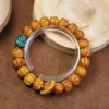 Pulsera Wen play talla en hueso de yak pulsera de semillas de pasión accesorios de Tianzhu del Tíbet imitación Qiu Jiao Huang Caishen joyería al por mayor