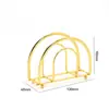 Porta Servilletas Dorado de Hierro con Forma de Abanico de Lujo Ligero, Porta Servilletas de Mesa, Estante de Almacenamiento de Servilletas para Mesa de Hotel y Restaurante, Venta al por Mayor