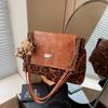 Bolsa Feminina Estampa Leopardo Bolsa Grande Capacidade 2024 Outono e Inverno Nova Bolsa de Ombro Único Axila Retrô Superfície Macia Corrente Commuter Bolsa Travesseiro