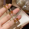Pulsera Ovalada de Resina con Diamante de Zirconia Chapada en Oro Real Pulsera de Lujo Ligero de Gama Alta Pulsera de Diseño de Moda para Mujer
