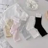Calcetines de Malla de Seda Ins-Style para Mujer, Transpirables, Delgados, Huecos, con Borde de Volantes, Color Sólido, de Caña Media, Primavera/Verano 2026