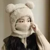Gorro, Bufanda y Capucha 3 en 1 Tejidos para Niñas y Niños, Gorro de Punto Cálido a Prueba de Viento para Bebé, Diseño de Dibujos Animados