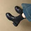 Botas de calcetín de punto con camelia, punta redonda, estilo retro coreano moderno, para mujer, Otoño/Invierno 2026, Botas adelgazantes, Botines versátiles de suela gruesa