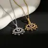 Venta Caliente Transfronteriza Ojo Azul Ojo del Diablo Colgante Collar de Acero de Titanio Cadena para Clavícula Femenina Accesorios Joyería Sin Decoloración