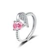 Anillo de amor rosa exquisito de lujo ligero de nicho, moderno, combinable con todo, personalidad de alta gama, abierto, dulce, estilo fresco.