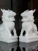 Um Par de Enfeites de Unicórnio de Jade Afegão para a Sala de Estar, Grandes Enfeites de Unicórnio de Jade