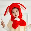 Touca para Meninos e Meninas, Touca para Bebê com Proteção de Orelhas, Cachecol e Protetor de Pescoço Infantil Integrado de Outono e Inverno, Orelhas de Coelho de Inverno