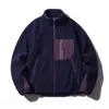 Jaqueta de Fleece para Uso Externo para Homens e Mulheres, Aquecimento à Prova de Vento para Outono e Inverno, Moletom com Capuz Color Block Espessado com Veludo, Jaqueta de Fleece com Gola Alta Roupa Externa