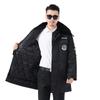Casaco de Algodão de Segurança de Comprimento Médio para Inverno, Extra Longo e Espessado, Roupa à Prova de Frio, Casaco de Algodão de Segurança Preto Multifuncional Destacável para Serviço