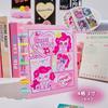 Nuevo Lindo Pony Pony Hebilla de Hongo Libro de Tarjetas Niñas Color Alto Valor de Color Libro de Almacenamiento de Tarjetas Pequeñas de Cuatro Palacios de 3 pulgadas
