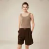 Camisole Top de Malha Feminino Gola U Liso Cor Sólida Tira Vertical Base Solta Casual Novo Estilo