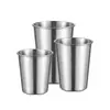 Copo de água em aço inoxidável 304 estilo coreano, copo de cerveja em aço inoxidável com borda enrolada de camada única, copo portátil, pode ser impresso com logotipo, copo de café