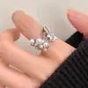 Anillo Sencillo de Mariposa y Perla para Mujer Dulce Lujo Ligero Elegante Anillo Abierto Alto Grado Hueco Personalizado Anillo de Dedo
