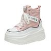 Zapatos de caña alta para mujer en Otoño 2024 Nuevos zapatos de mujer Zapatos de punta redonda Tenis casuales de suela gruesa Disparos callejeros Ins Dropshipping