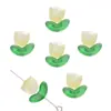 Pétalos de tulipán de vidrio degradado rosa jalea material con cuentas DIY hecho a mano pulsera arete accesorios de joyería horquilla