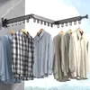 Secador de Roupas Dobrável Sem Furos, Telescópico Invisível Montado na Parede para Uso Doméstico, Ferramenta Retrátil para Secar Colchas Sem Varanda, Varal Retrátil