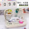 Estuche para lápices transparente multicapa color macaron para estudiante, alto valor de color, gran capacidad, estuche para papelería, ins, estuche para lápices japonés al por mayor