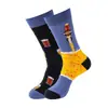 Meias Longas de Algodão para Skate com Estampa de Hambúrguer, Batata Frita, Abacaxi, Meia de Cano Médio Masculina com Estampa de Frutas, Planta, Personalidade, Desenho Animado, Tendência Desenho Animado