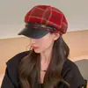 Gorro Octagonal de Lana para Mujer Otoño e Invierno 2026 Gorro de Artista Vintage que Hace que la Cara Parezca Más Pequeña, Boina Versátil